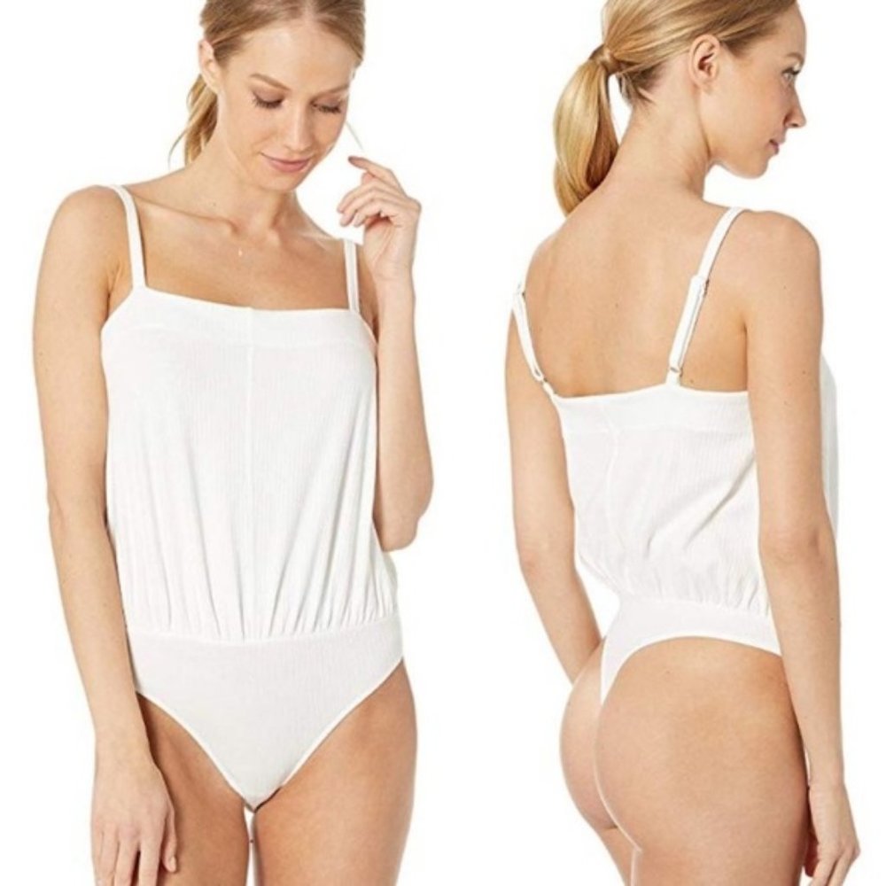 NWT Free People Marissa White Ribbed Bodysuit Sm - Picture 2 of 8